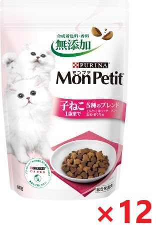 【12個セット】ＭＰＢＡＧ　子ねこ用5種のブレンド キャットフード ネスレ日本 ペット フード 600ｇ