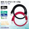 22SQ KIV バッテリーケーブル 60cm ニチフ 圧着端子10mm R22-10 国内メーカー KAUSMEDIA バッテリー インバータ接続 0.6m