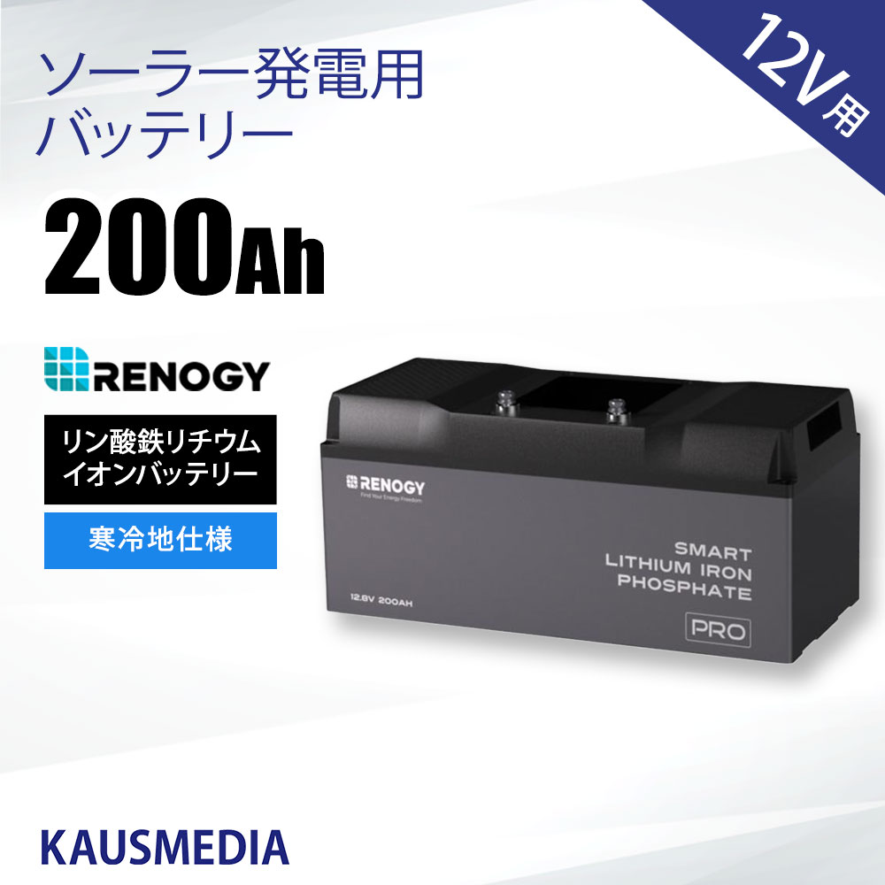 12V 200Ah RENOGY リン酸鉄 リチウムイオンバッテリー 寒冷地仕様 ヒート機能 軽量 非常用電源 LiFePO4 防災 サブバッテリー 車中泊 アウトドア