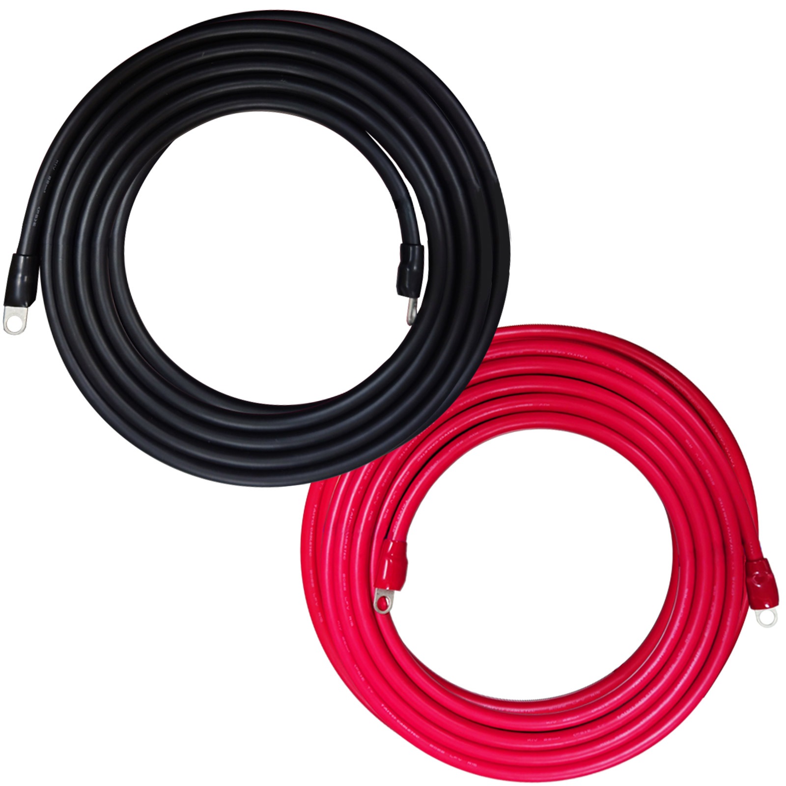 22sq 10m KIVケーブル 8mm穴 丸形圧着端子 ニチフ R22-8s 国内メーカー製 ケーブル 端子 絶縁キャップ付 バッテリー 並列 インバータ 電気機器用ビニル絶縁電線 KIV線 赤 黒セット ミンコタ 接続 1000cm