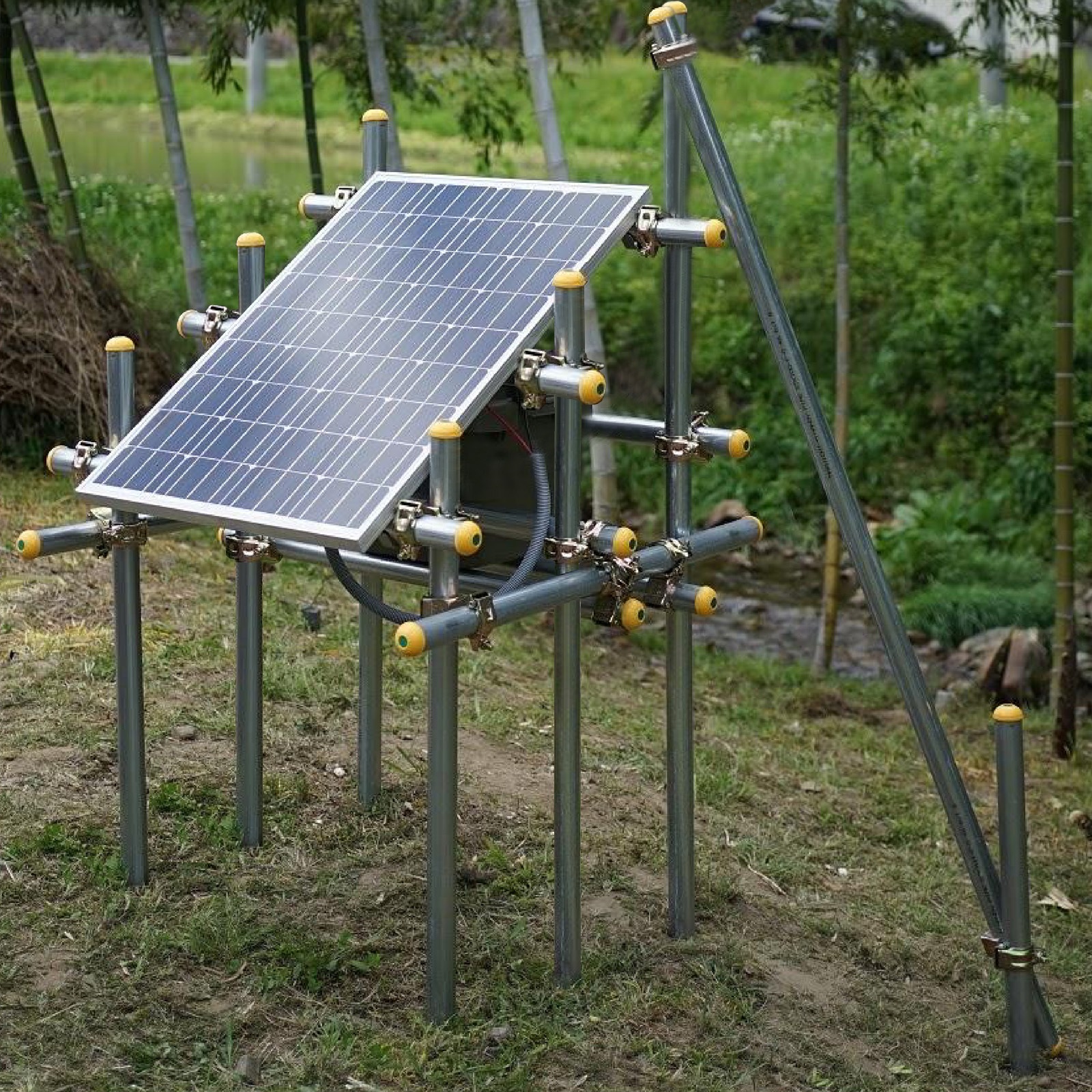 ソーラーパネル 固定 単管パイプ用 固定金具 48.6 自作 架台 DIY 6点セット 20W 100W アルミフレーム対応