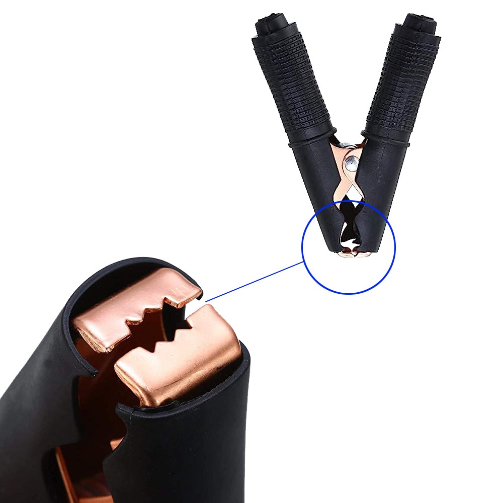 10m ワニ口クリップ付き 2SQ ケーブル KIV カーバッテリー 電気柵 アリゲータークランプ 銅 赤黒 1セット