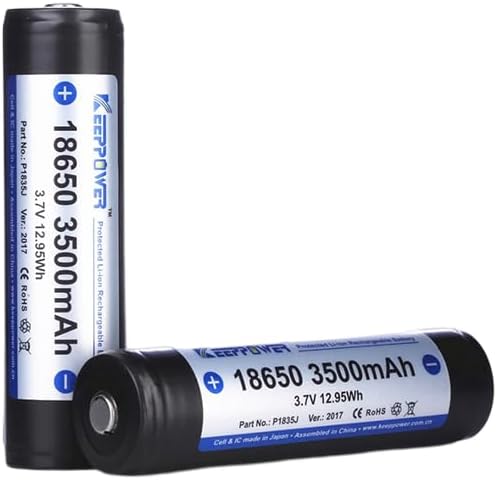 正規代理店品 KEEPPOWER 18650 3500mAh リチウムイオンバッテリー 2本セット 日本製セル パナソニック製Cell SEIKO製PCB回路搭載