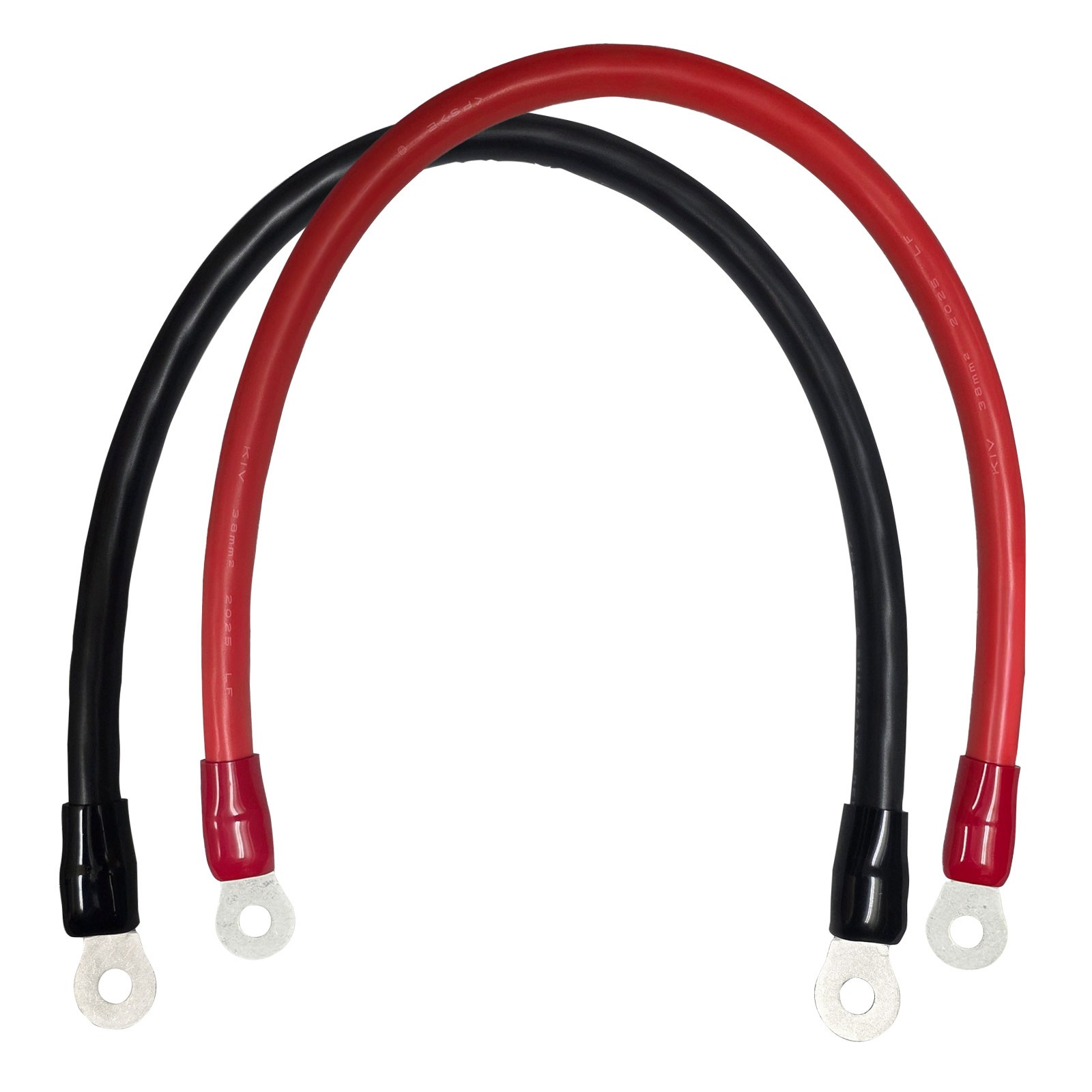 38SQ 50cm KIVケーブル 端子8mm R38-8 ニチフ 圧着済 国内メーカー 赤 黒 各1本 セット バッテリー AWG 2 0.5m