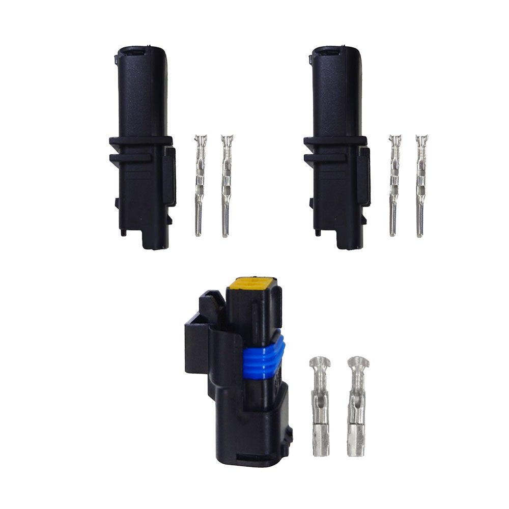 防水 コネクタ オスx1 メスx2 セット カウスメディア 5Aチャージコントローラー交換用 DIY 自作パーツ