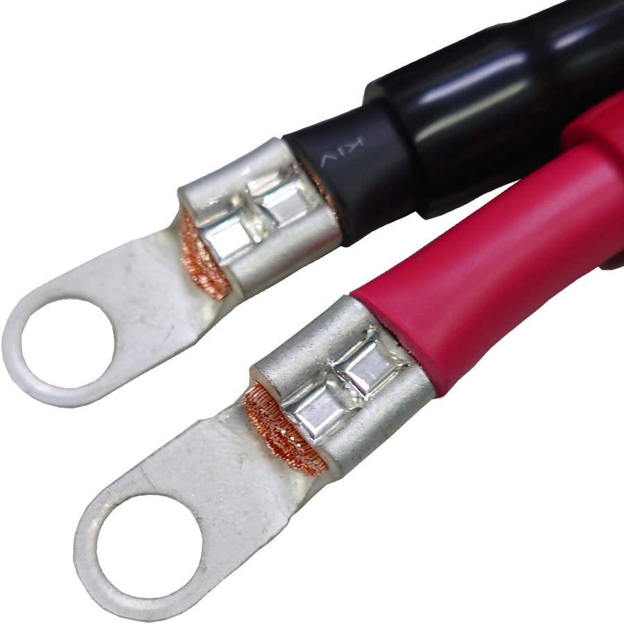 38SQ 700cm KIVケーブル 端子8mm R38-8 ニチフ 圧着済 国内メーカー 赤 黒 各1本 セット バッテリー AWG 2 7m
