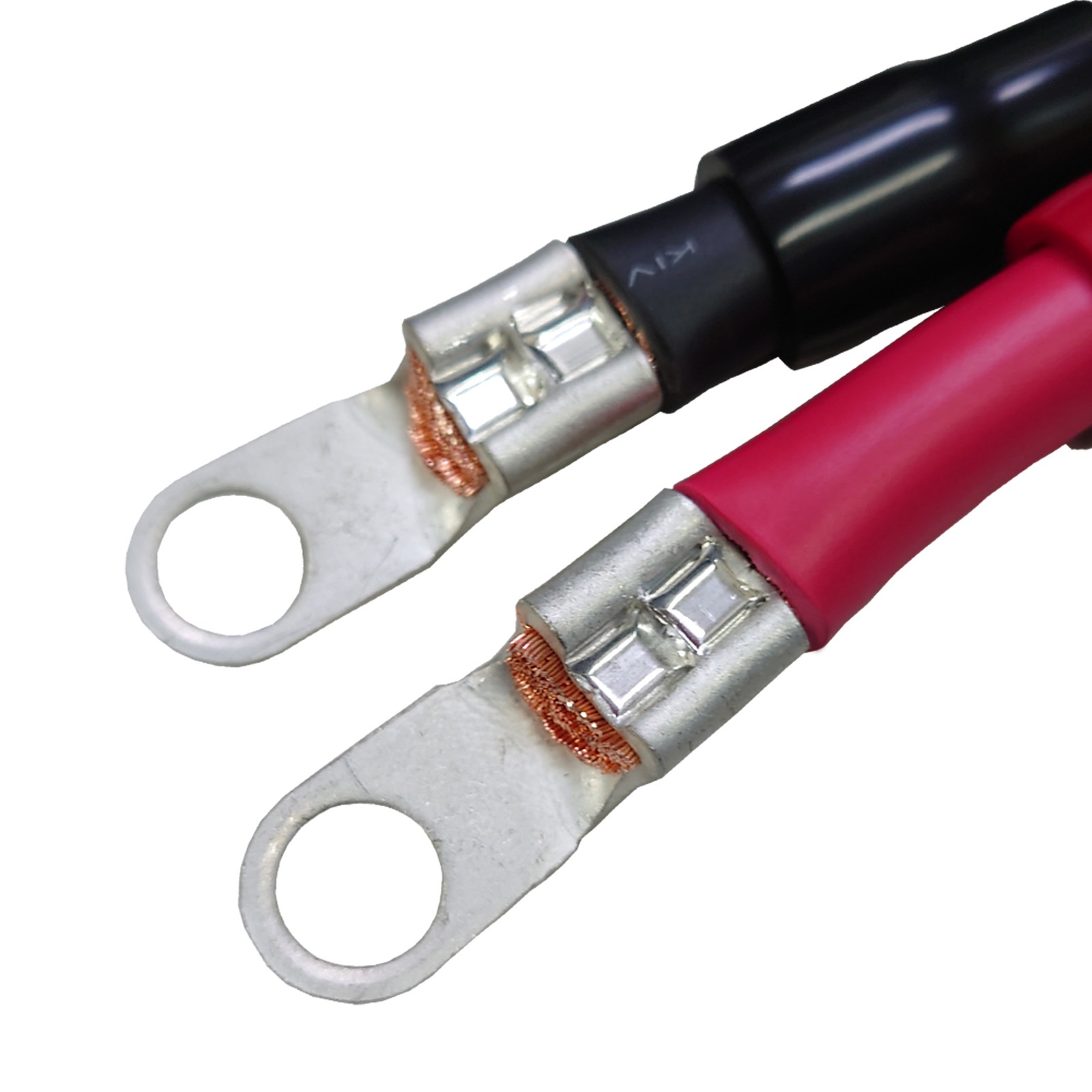 KIV 14SQ ケーブル 3m ニチフ 丸形 8mm穴 圧着端子 R14-8s 絶縁キャップ 付き バッテリーケーブル 船 車 配線 インバータ接続 KAUSMEDIA 300cm