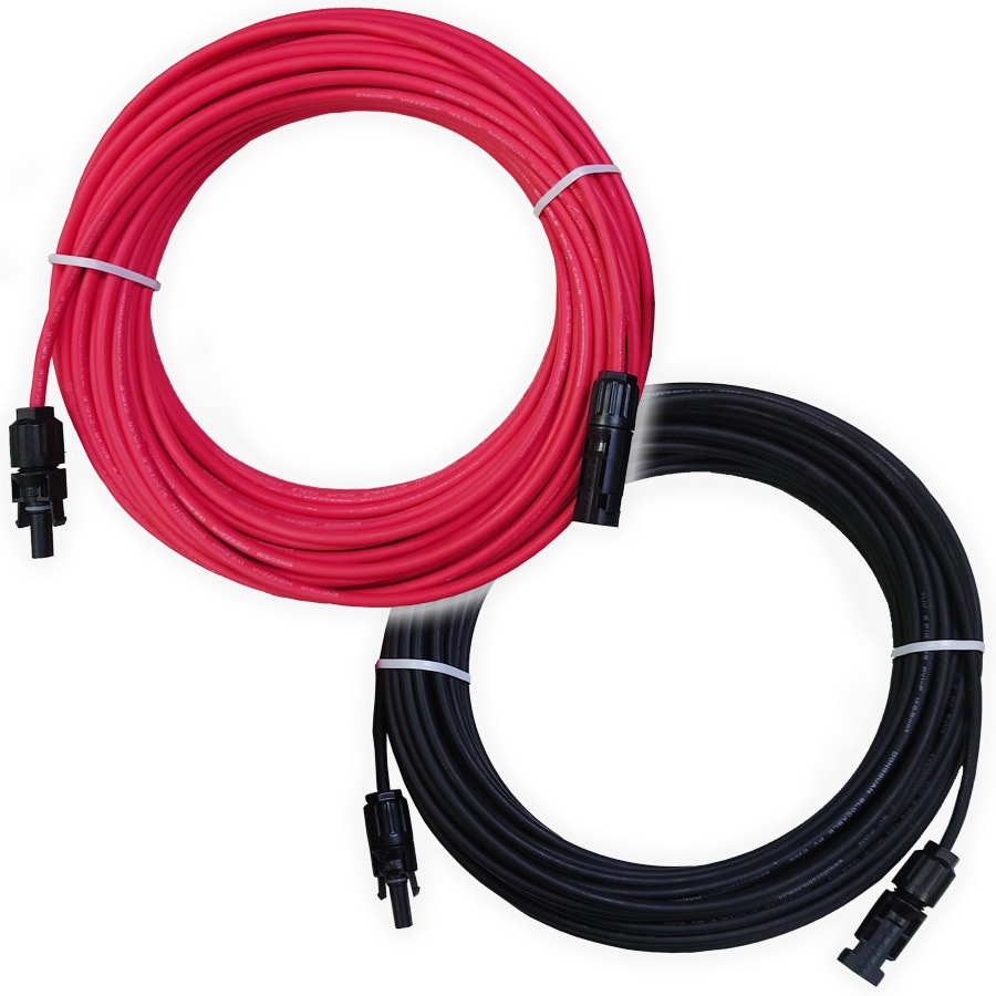 ソーラーパネル ポータブル電源 MC4 MC4 延長ケーブル 2.5SQ ソーラー延長ケーブル 太陽光発電 赤 黒 各1本 20m