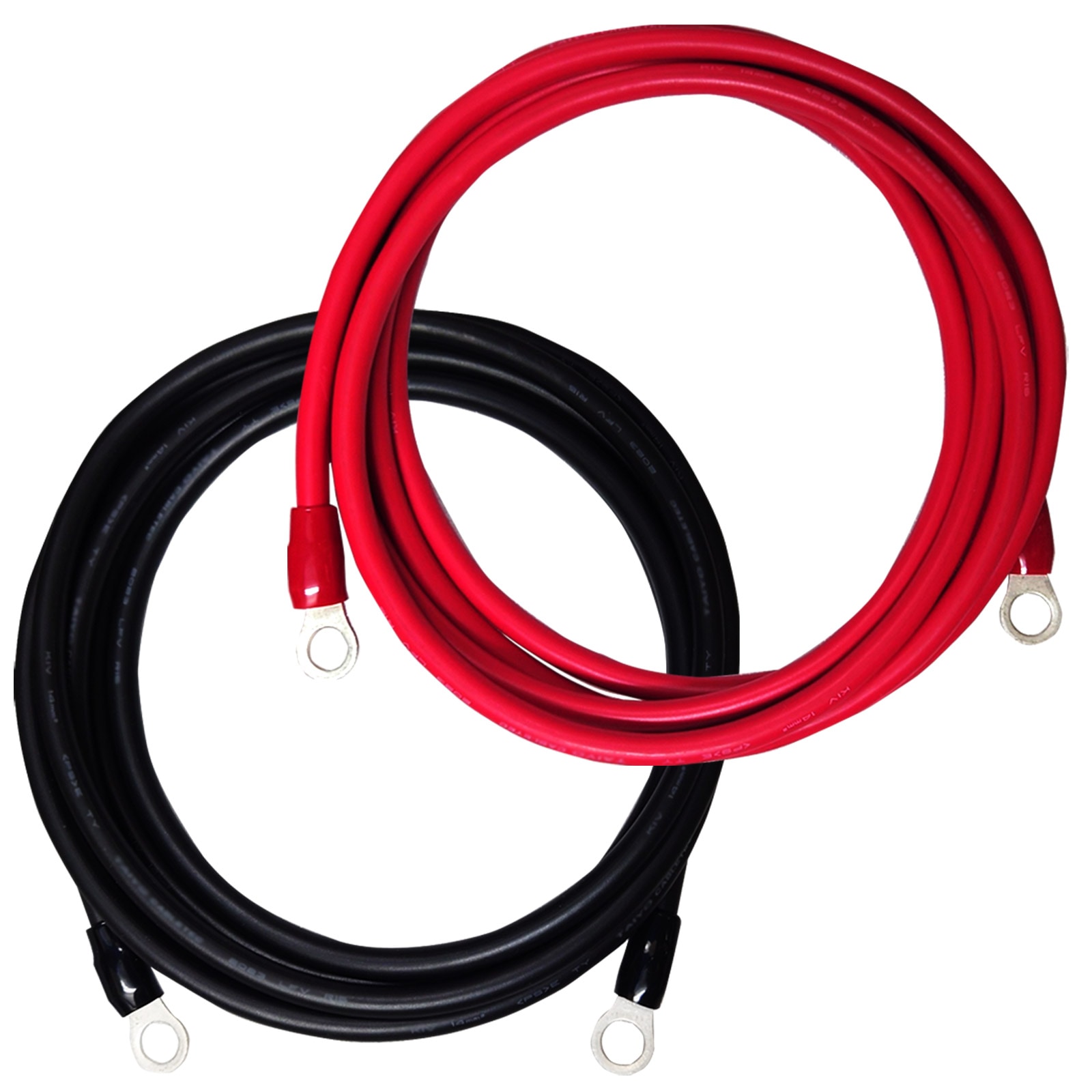 KIV 14SQ 3m ケーブル ニチフ 丸形 圧着端子 10mm穴 絶縁キャップ付 R14-10 国内メーカー バッテリーケーブル 船 車 配線 インバータ接続 KAUSMEDIA 300cm