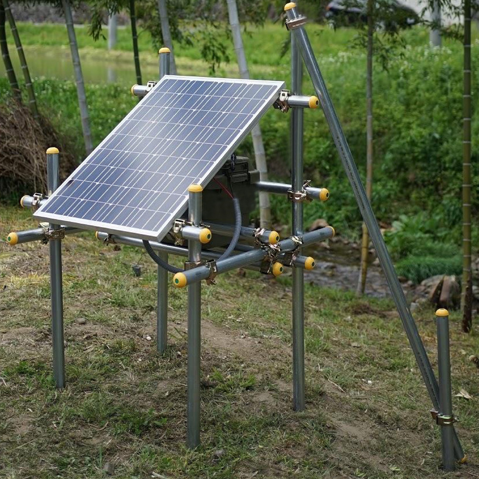 ソーラーパネル 固定 単管パイプ用 固定金具 架台 4点セット アルミフレーム対応 48.6 ソーラースタンド 固定台 DIY 自作用パーツ