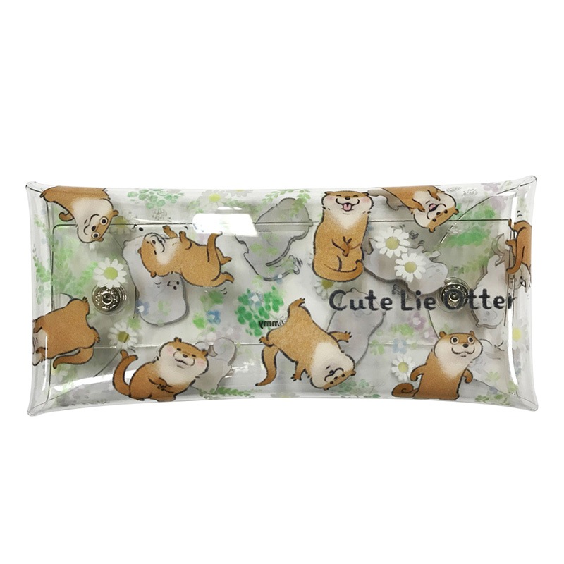 可愛い嘘のカワウソ クリアマルチケース お花 バッグ ポーチ 可愛い嘘のカワウソ 公式グッズ