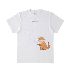 可愛い嘘のカワウソ Tシャツ Xlサイズ たんぽぽ ホワイト アパレル 可愛い嘘のカワウソ 公式グッズ