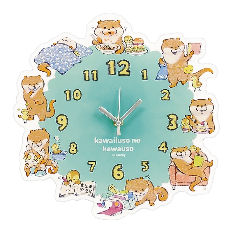 可愛い嘘のカワウソ アクリル壁掛け時計 000000000353_jgJBIGJ.jpg