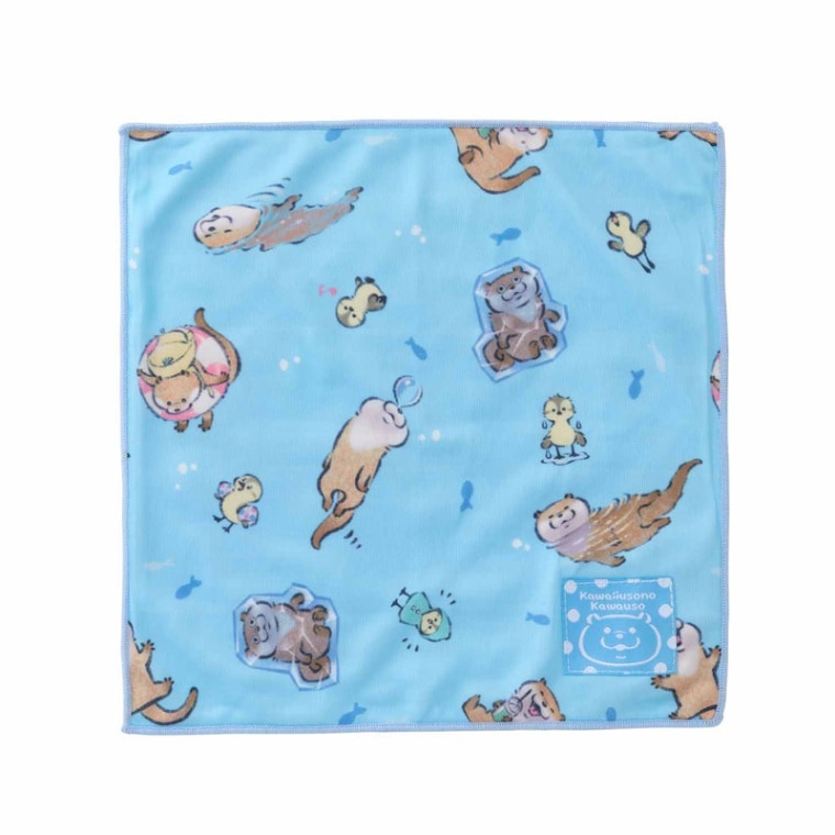 可愛い嘘のカワウソ ひんやりハンカチ(ライトブルー) | すべての商品