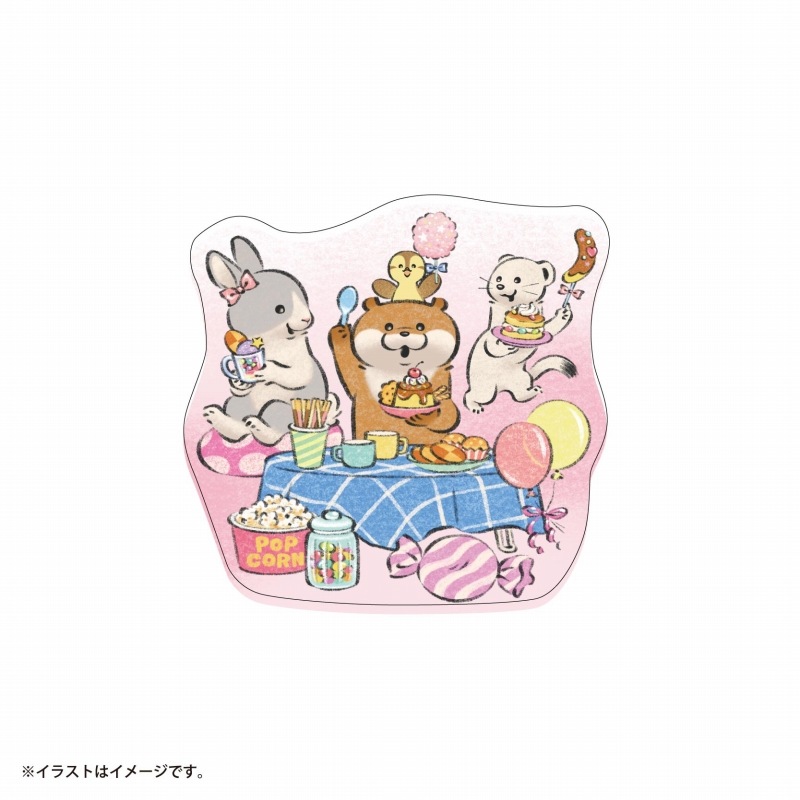 おつおつ　アイコンぬい+ステッカー7種 可愛い嘘のカワウソ ぬんぬんおやつParty！ スマホに貼れるサイズの