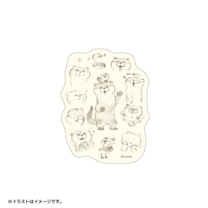可愛い嘘のカワウソ スマホに貼れるサイズのマットステッカー(いろんな