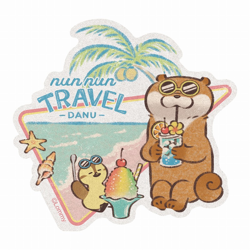 可愛い嘘のカワウソ ぬんぬんトラベルだぬ！ トラベルステッカー (2