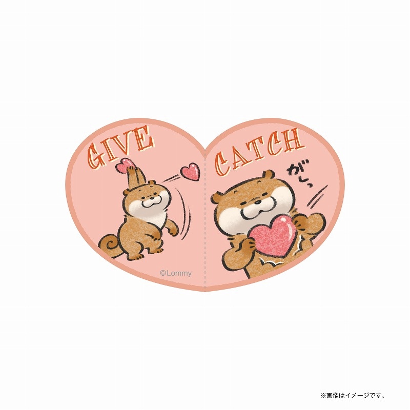 可愛い嘘のカワウソ ピリッと分けられる！にこいちステッカー (ハート