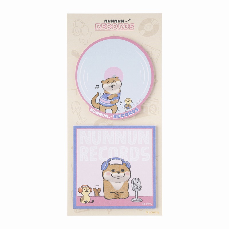 可愛い嘘のカワウソ ぬんぬんレコード レコードな2個セット付箋