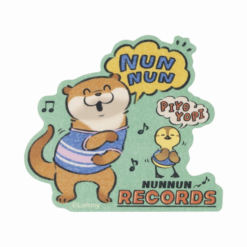 可愛い嘘のカワウソ ぬんぬんレコード スマホに貼れるサイズの