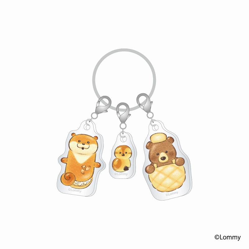 可愛い嘘のカワウソ　Kawaiiusono Kawauso アクリルキーホルダー 可愛い嘘のカワウソ ぬんぬんベーカリー 3連アクリルキーホルダー