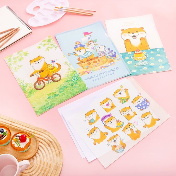可愛い嘘のカワウソ 原画展 マットなクリアファイル (自転車でいぐ