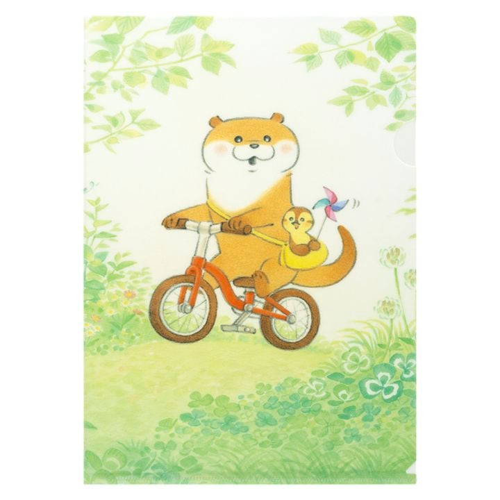 可愛い嘘のカワウソ 原画展 マットなクリアファイル (自転車でいぐ