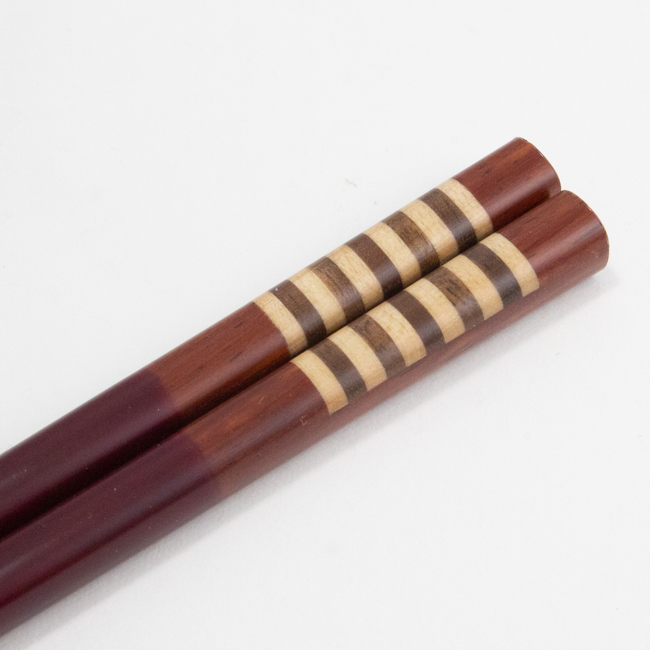 寄木紫檀　大　23.5ｃｍ　貝象嵌箸置付きギフト