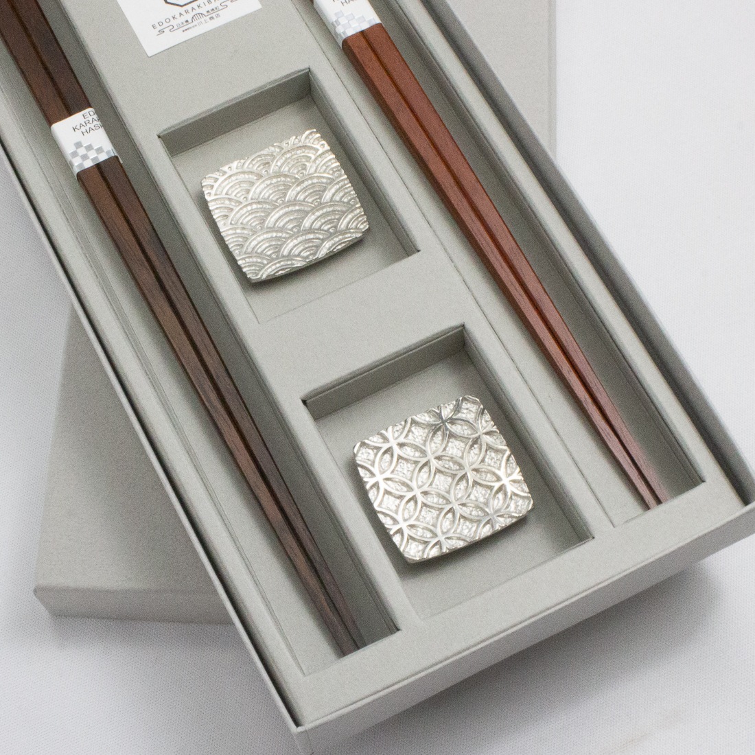 匠技 先角四方面 夫婦 吉祥文様箸置付きギフト