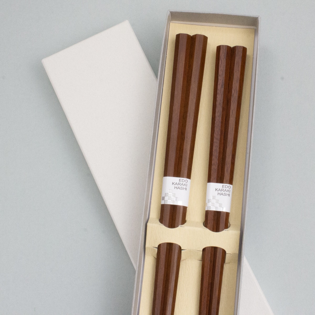 八角鉄木六回塗 夫婦箸 紙箱入り