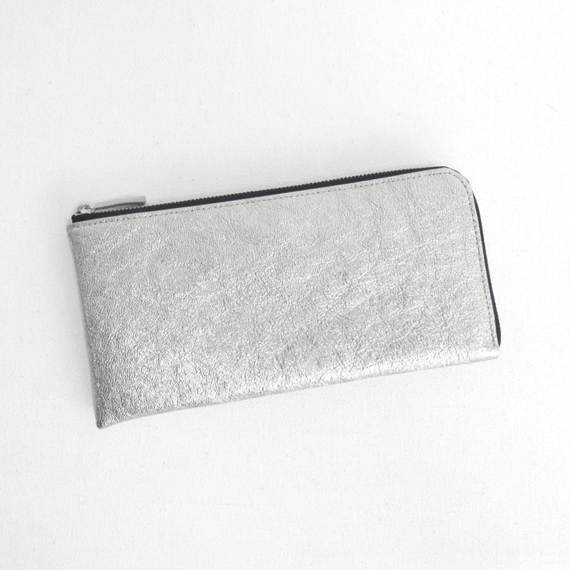 新品・パッと見白い、グレー×オリーブのラウンドファスナーウォレット（長財布） 新品・パッと見白い、グレー×オリーブの長財布（ラウンドファスナー