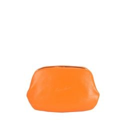 【美品】Kawa-Kawa ミニショルダーバッグ レザー がま口 オレンジ 牛革 ヌメ革 がま口バッグ ドクターズバッグ ハンドメイド 2WAY