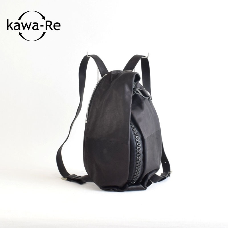 極美品 kawa-kawa リュック レザー ビッグファスナー 25bis M 25bis】リュックMサイズ | リュック