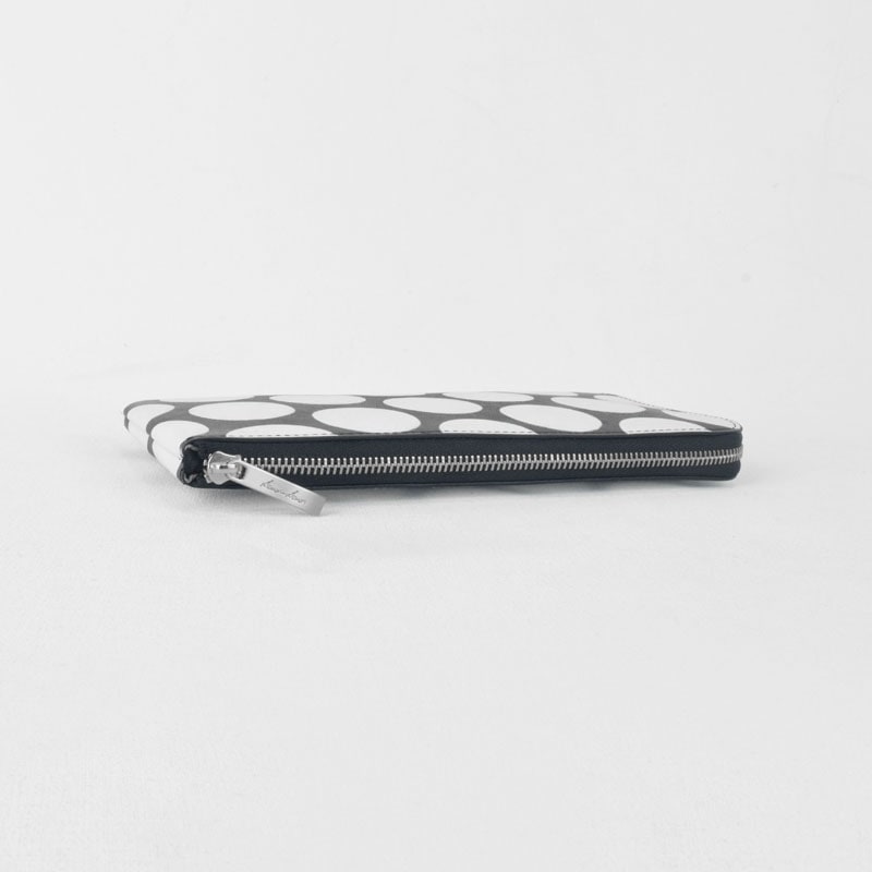 新品・kawa-kawa L字ファスナー長財布　グレー3. 5cm ドット柄 mizutama】L字ファスナー長財布 | 長財布