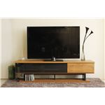 ヴィンテージ風 ローボード/テレビ台 【ライトブラウン】 幅160cm 日本製 引き出し収納付き 配線コード収納可 〔リビング〕|テレビボード|収納家具