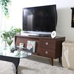 テレビボード テレビ台 幅120cm ダークブラウン 引き出し2杯 扉収納 雑誌ディスプレイ 脚付き アルト リビング ダイニング|テレビボード|収納家具