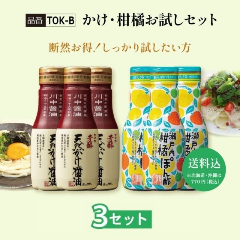 【TOK-B】かけ・柑橘お試しセット 3セット【送料込※北海道・沖縄770円要（税込）】