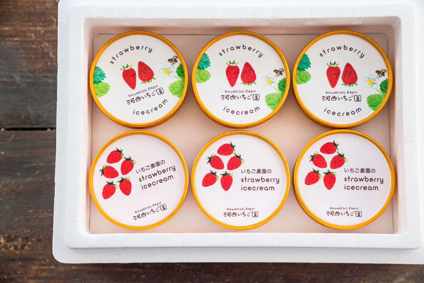 6個入】いちご農園のStrawberry ice cream～完熟いちご香る口溶け