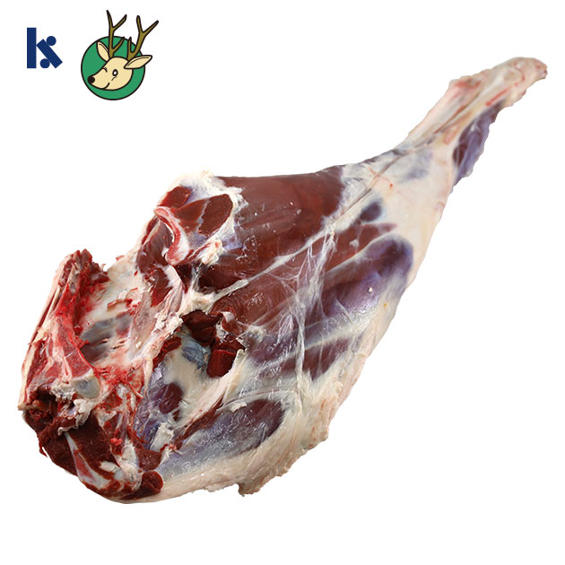 【不定貫】北海道産 馬木葉のエゾシカ肉 骨付きモモ肉 ブロック【1本約6.5kg～9kg】※長さがあるため140サイズの箱での発送になります(1本の場合)。