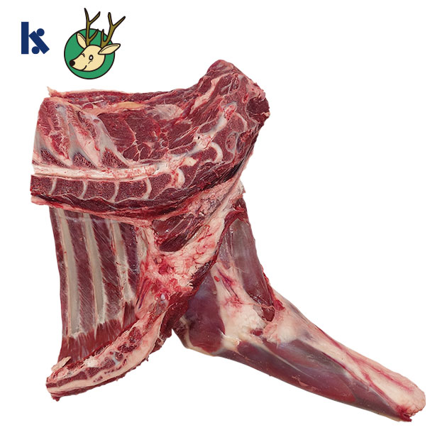 《メス指定》【不定貫】北海道産 馬木葉のエゾシカ肉 骨付きカタ肉 ブロック【1本:約4.5～6.5kg】※長さがあるため140サイズの箱での発送になります(1本の場合)。