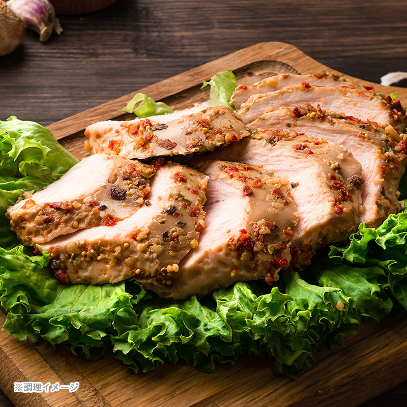 【量り売り】若鶏ムネ肉使用 蒸し鶏 ブロック 原料原産地:国産 加工地:国内加工(東京都)【1パック:約0.9~1.4kg (3~4枚入り)】