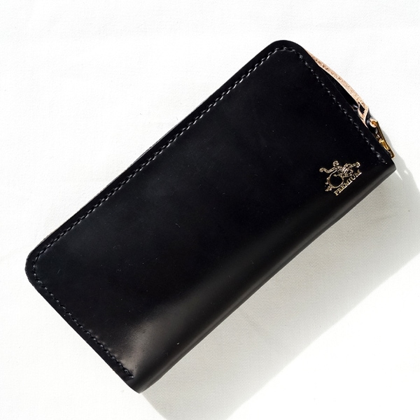 革蛸謹製 匠PREMIUM 台形ラウンドジッパーワレットコードバン/ブラック