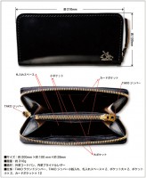革蛸謹製 匠PREMIUM 台形ラウンドジッパーワレットコードバン/ブラック