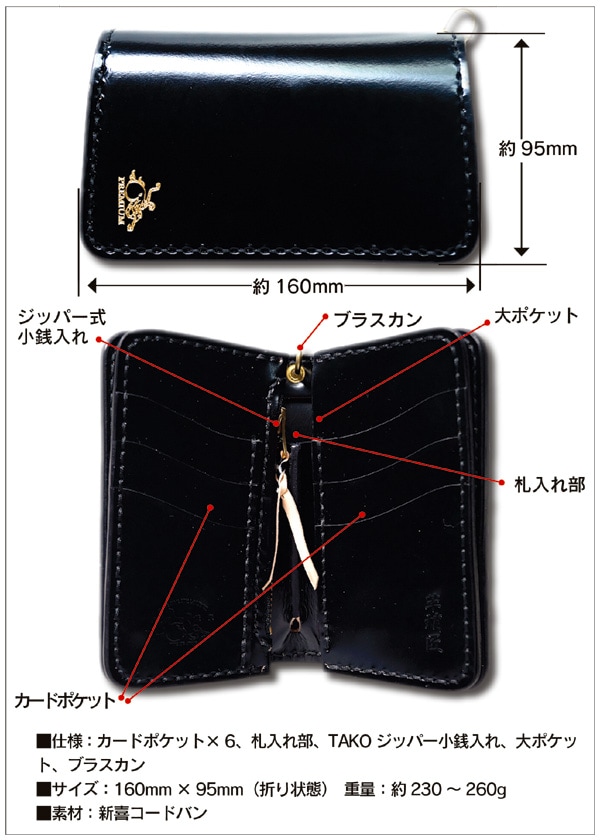 【希少 コードバン ブライドルレザー】革蛸謹製 匠PREMIUM ミドルワレット 革蛸謹製 匠PREMIUM 台形ミドルワレット コードバン/グリーン | すべて