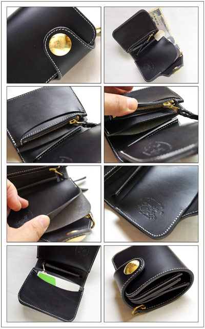 革蛸謹製 台形ショートウォレット TYPE-S- ヨーロピアンサドルブラック