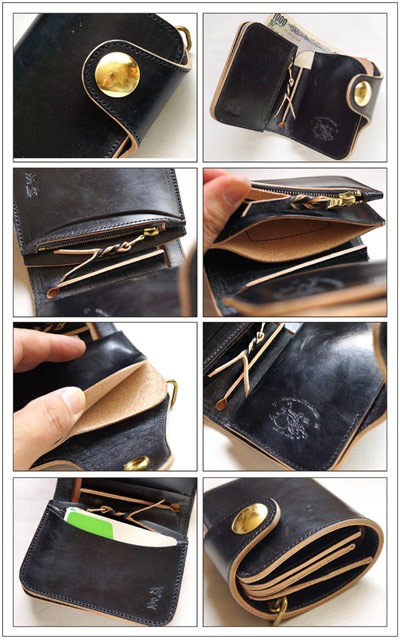 革蛸謹製 台形ショートウォレット TYPE-S- 蛸墨 | 革蛸謹製ショート