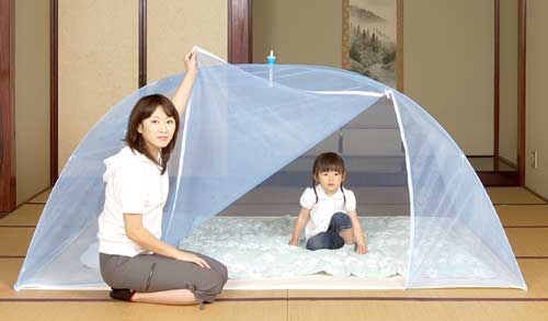 本場越前 ８畳用麻蚊帳 未使用 自立スタンド蚊帳 片麻(色：生成り) 8畳用 - 国内蚊帳生産No.1 越前