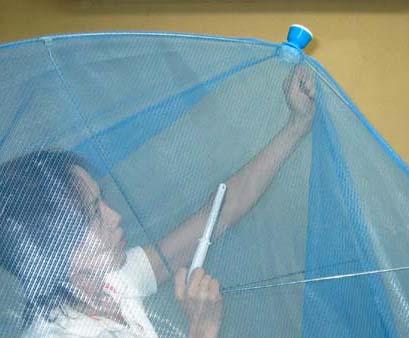 蚊帳 洗える】多目的ジャンボ蚊帳 ワンタッチ式 シングルサイズ - 国内蚊帳