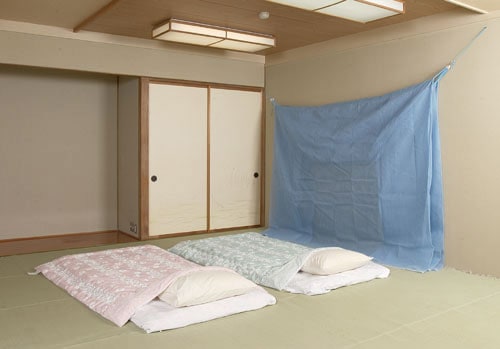 かや、京都西川、二段ベッド用(蚊帳)、少々色焼け(日焼け)、シングル