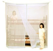 ベッド蚊帳 両麻(色：生成り)[二段ベッド用] - 国内蚊帳生産No.1 越前